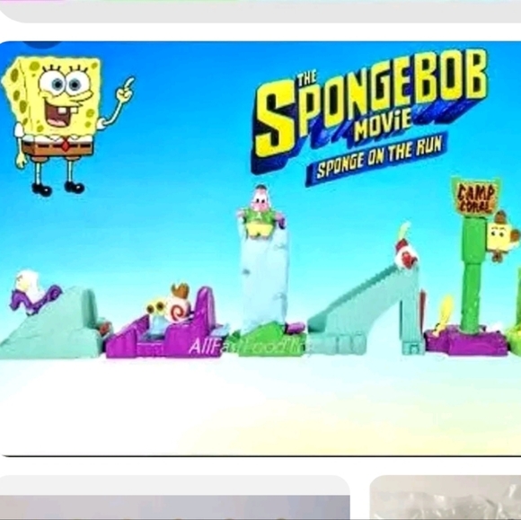 FULL SET Burger King 2021 SpongeBob BK Kids Meal Toys all 6 toys NEW IN PACKAGE - Picture 2 of 5